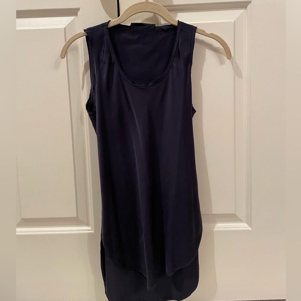 KES navy blue blouse
